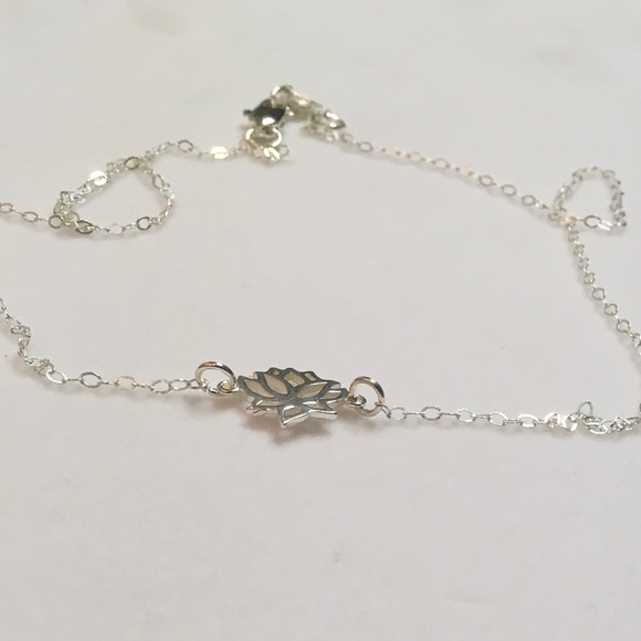 Sterling Silver Lotus Flower Necklace - Picture 4 of 7